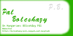 pal bolcshazy business card